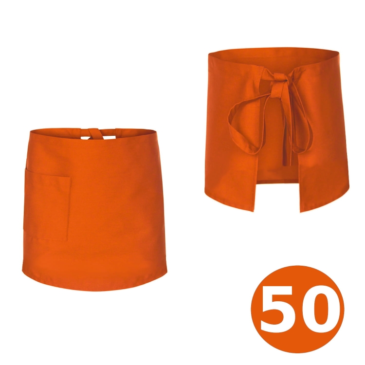 50 cm hosszú narancssárga bartender kötény