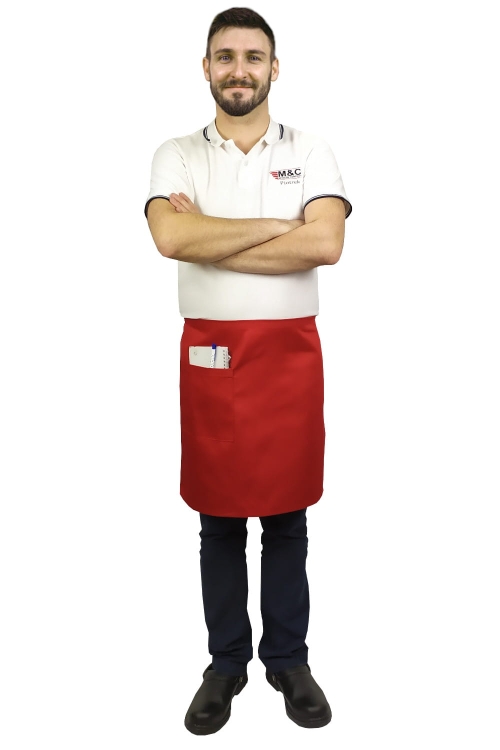Piros pincérkötény 50 cm hosszú