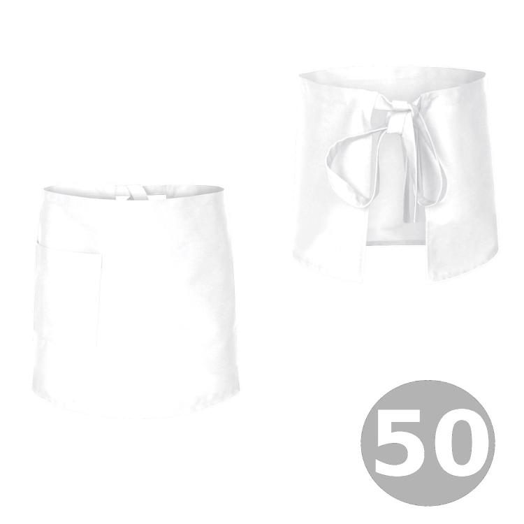 Fehér pincérkötény 50 cm hosszú