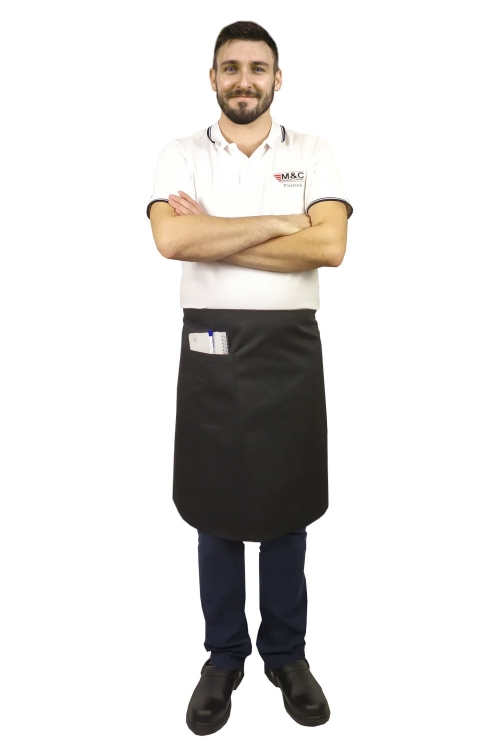Fekete pincérkötény 60 cm hosszú