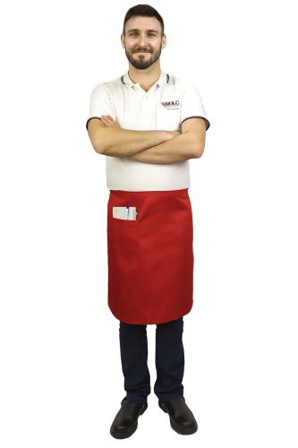 Piros szakácskötény 60 cm hosszú