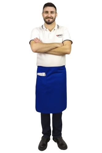 Kék pincérkötény 60 cm hosszú