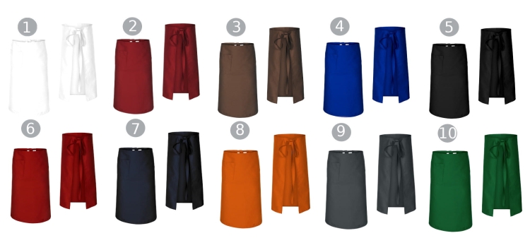 Fehér pincérkötény 75 cm hosszú