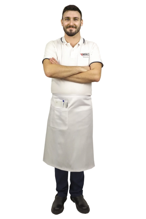 Fehér pincérkötény 75 cm hosszú