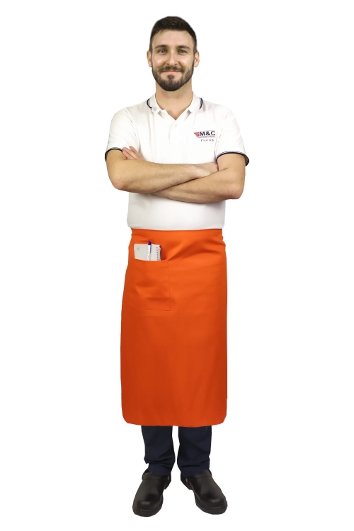 75 cm hosszú narancssárga pincérkötény
