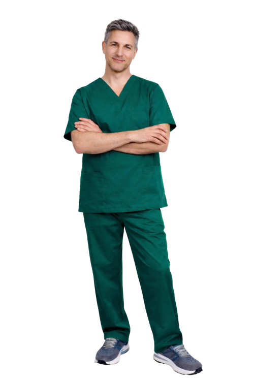 Férfi orvosi szett CLINIC tengerész színben