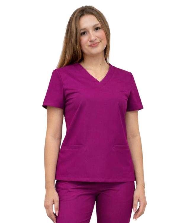 Damska bluza medyczna purpurowa BASIC PREMIUM