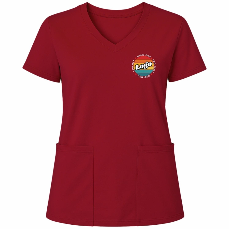 Bluza medyczna bordowa elastyczna bawełna z Twoim nadrukiem - kreator online.jpg