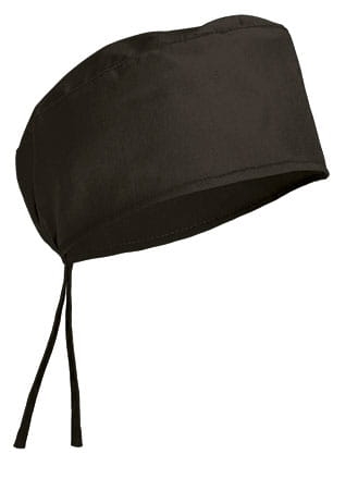 Czepek medyczny chirurgiczny wiązany na gumkach unisex czarny bokiem.jpg