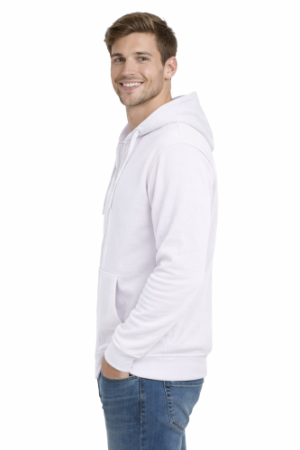 Bluza-męska-zapinana-na-zamek-z-kapturem-kieszeniami-biała-widok-z-boku.png