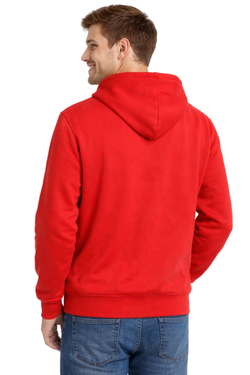 Bluza-męska-zapinana-na-zamek-z-kapturem-kieszeniami-czerwona-widok-z-tyłu.png