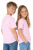 T-shirt dziecięcy dla chłopca i dziewczynki kolor różowy widok z boku.png