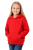 Bluza sportowa z kapturem i długim rękawem dziecięca dla chłopca i dziewczynki czerwona widok dziewczynki.png