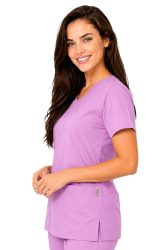 Wrzosowa  bluza medyczna z elastycznej bawełny 100%.png