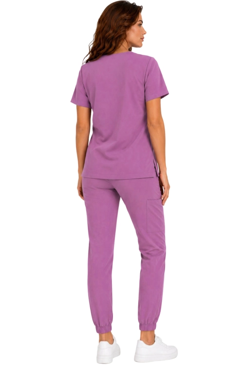 Damski komplet medyczny winogronowy – scrubs CASUAL PREMIUM_tył