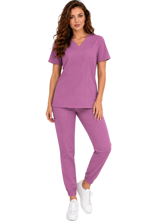 Komplet medyczny damski  winogron– scrubs CASUAL PREMIUM-przód.png