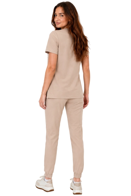 Damski komplet medyczny beżowy  – scrubs CASUAL PREMIUM_tył.png