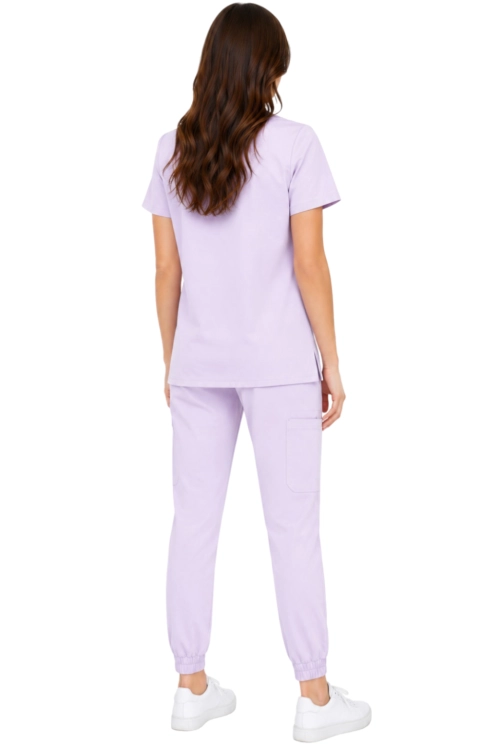 Damski komplet medyczny wrzosowy – scrubs CASUAL PREMIUM_tył.png