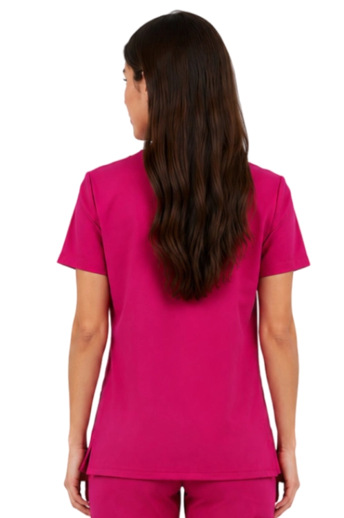 Amarantowa bluza medyczna damska Casual Premium_tył.png