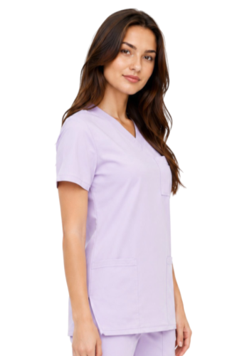 Casual Premium damska bluza medyczna wrzosowa_bok.png