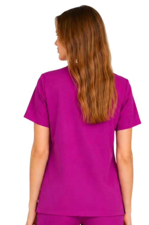 Purpurowa  bluza medyczna damska Casual Premium_tył.png