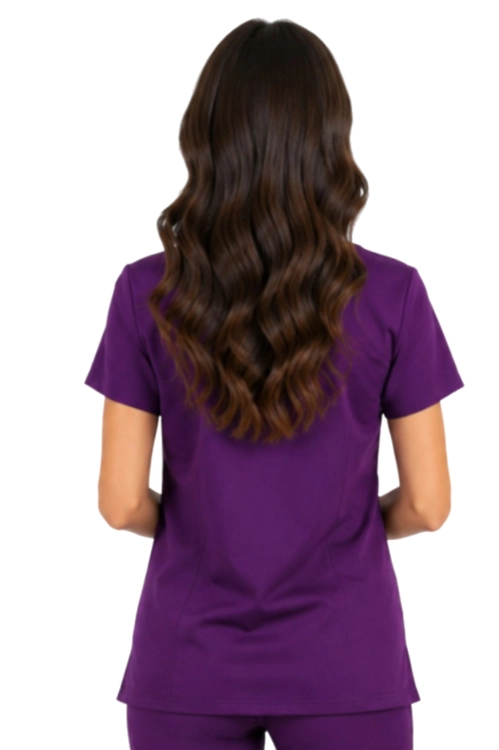 Fioletowa bluza medyczna damska Casual Premium_tył.png