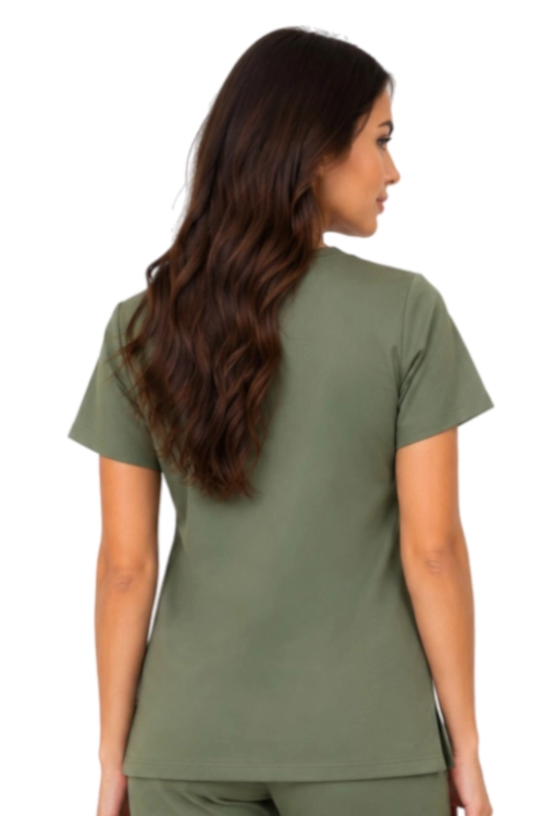 Oliwkowa  bluza medyczna damska Casual Premium_tył.png