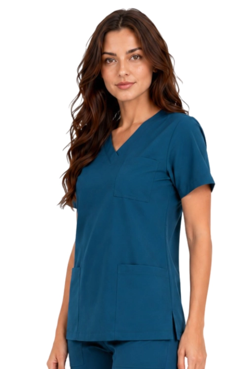 Casual Premium damska bluza medyczna morska_bok.png