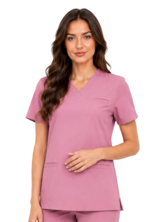Brudny róż  bluza medyczna damska BASIC PREMIUM_przód.png