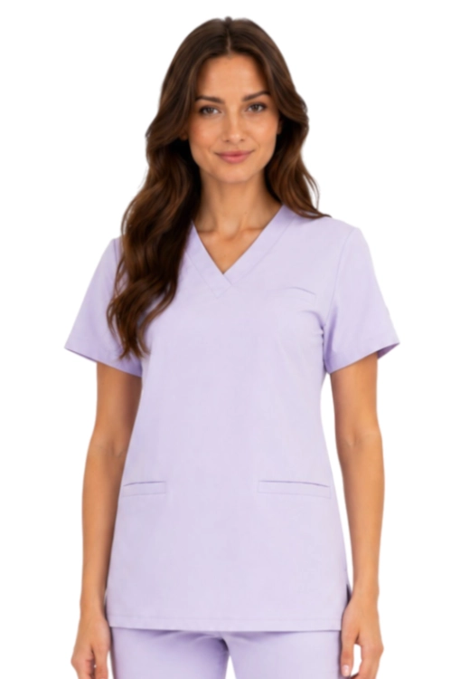 Wrzosowa bluza medyczna damska BASIC PREMIUM_przód.png