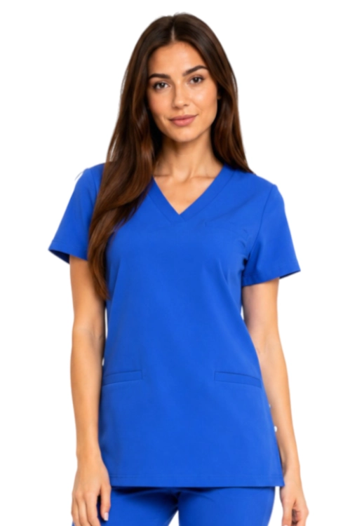 Chabrowa  bluza medyczna damska BASIC PREMIUM_przód.png