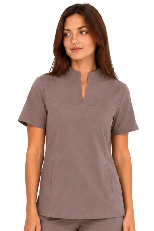 Cappucino bluza medyczna ze stójką  damska BASIC PREMIUM_przód.png